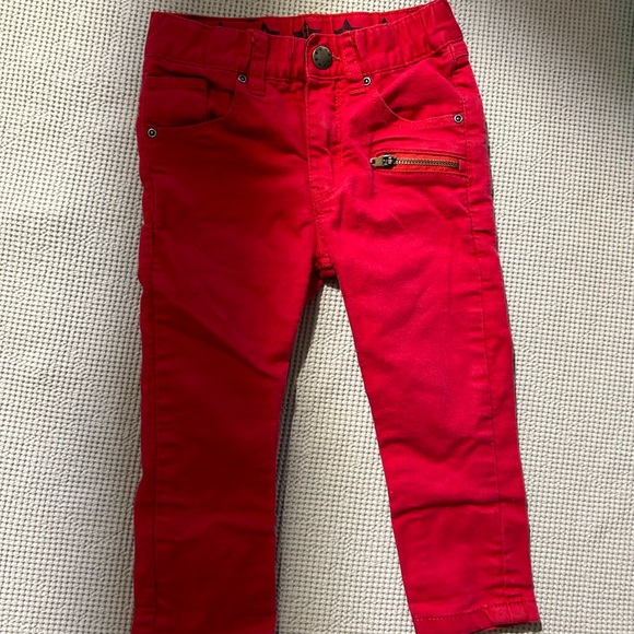 H&M Red Slim skinny Cut Jeans rockstar style 1.5 years -2 years 2t - Picture 2 of 9